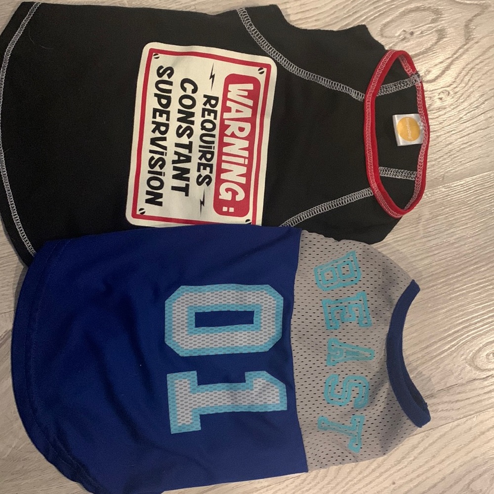 2 medium dog shirts